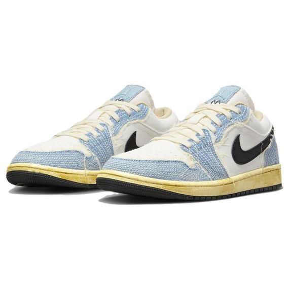 Jordan Air Jordan 1 Винтажные баскетбольные кроссовки Low Топ Белый, синий, черный Мужские