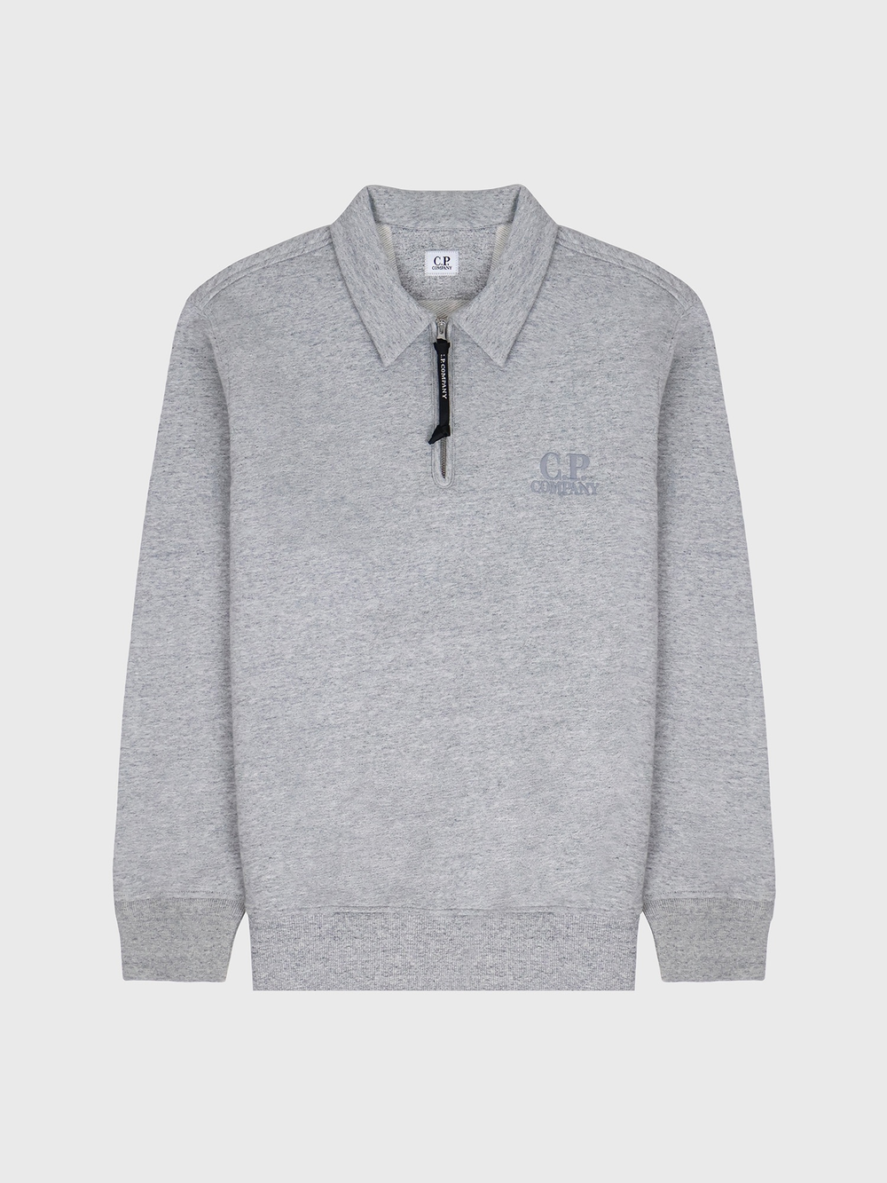 Свитшот на молнии C.P. Company Logo Diagonal Raised Fleece Half Zip Gray