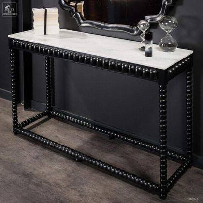 Консоль Black console white marble Консоль Objet de Curiosite Черный / Белый