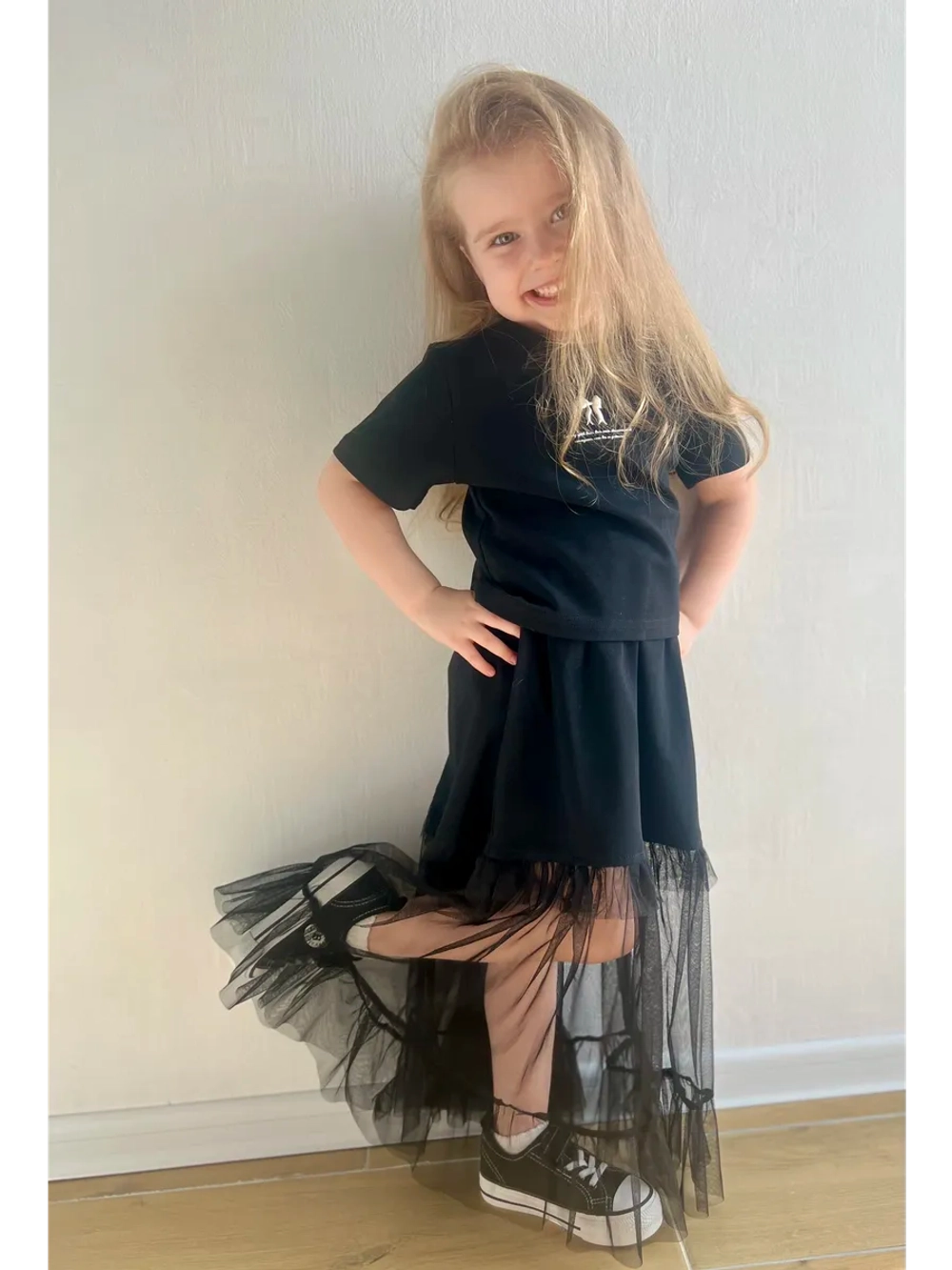 Костюм футболка с юбкой макси