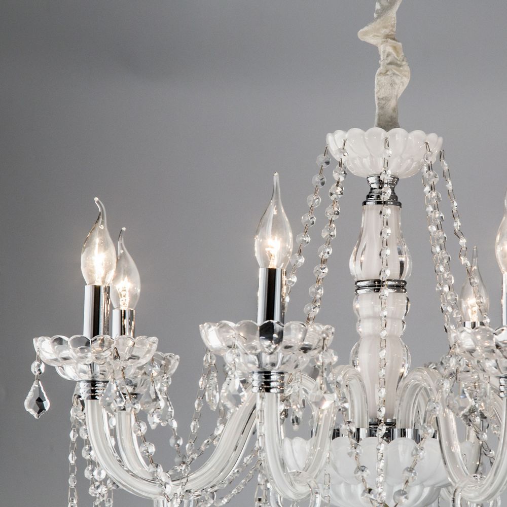 Citilux Финка CL353181 Люстра стеклянная подвесная Белая