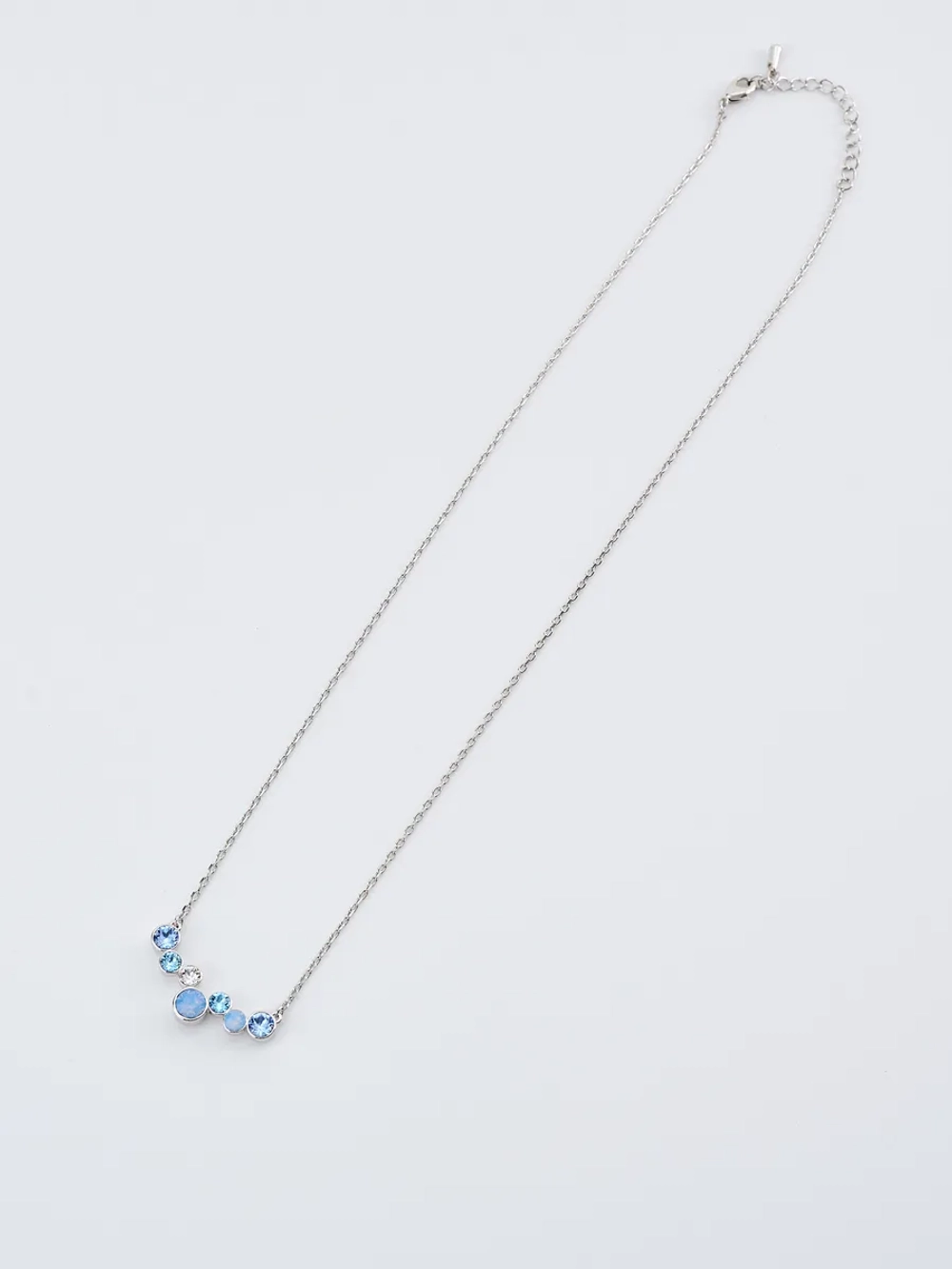Колье-дуга Эльза с голубыми кристаллами Swarovski