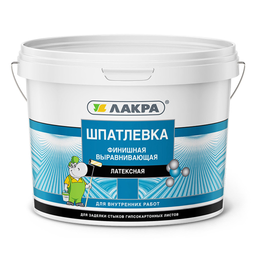 Шпатлевка латексная финишная Лакра выравнивающая для гипсокартона 3 кг