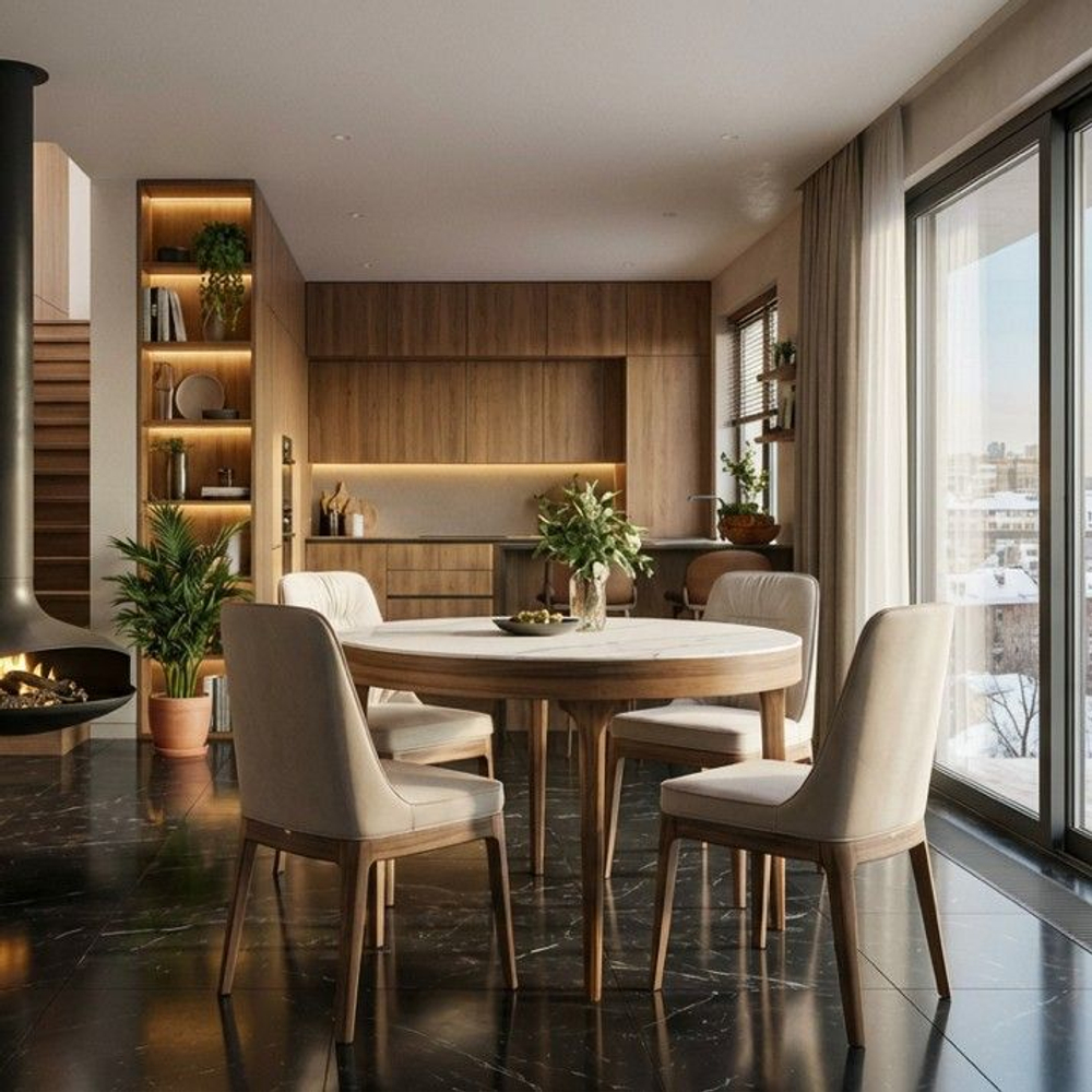 Стол круглый раскладной Bellini (110+40), керамика матовая