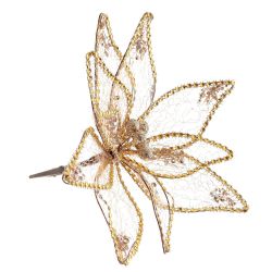 GAEM Цветок искусственный "Пуансеттия" (на клипсе), L23 W23 H12 см