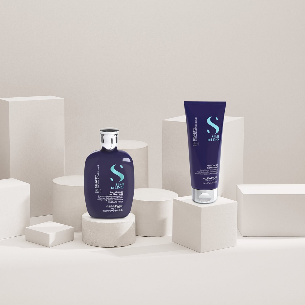 Alfaparf Milano Semi di Lino Brunette - оттеночный шампунь шампунь нейтрализующий рыжие оттенки /   250  ml  / GTIN 8022297133416