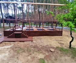 Батутный комплекс с ограждением - БК100 - 9 батутов