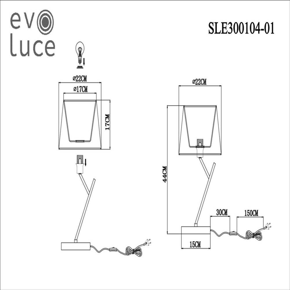 SLE300104-01 Прикроватная лампа Никель/Белый E14 1*40W