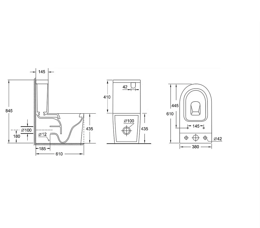 Унитаз напольный Aquanet Rimless Atago 2.0 C1 LX-2904 с крышкой микролифт, с бачком, безободковый