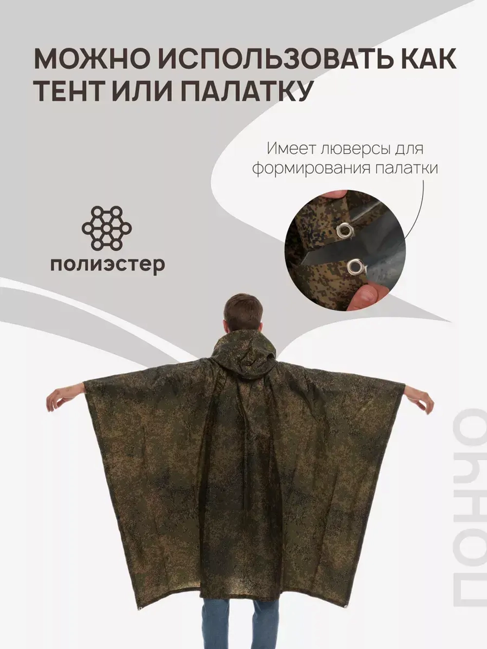 Пончо дождевик тактический пиксель