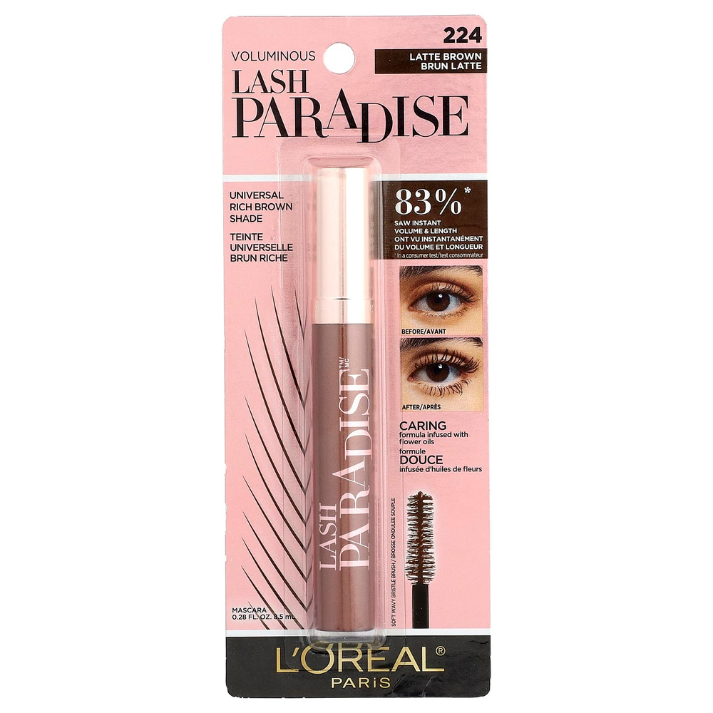 L'Oréal, Voluminous Lash Paradise, тушь для ресниц, 224 коричневого латте, 8,5 мл (0,28 жидк. Унции)