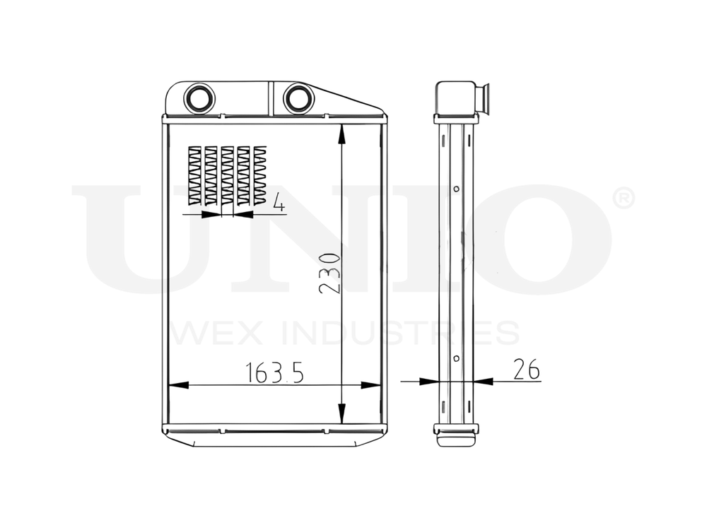 Радиатор отопителя UNIO RAD-20035