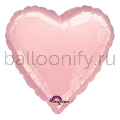 Фольгированная фигура, сердце, 18"/46СМ Пастель Pink