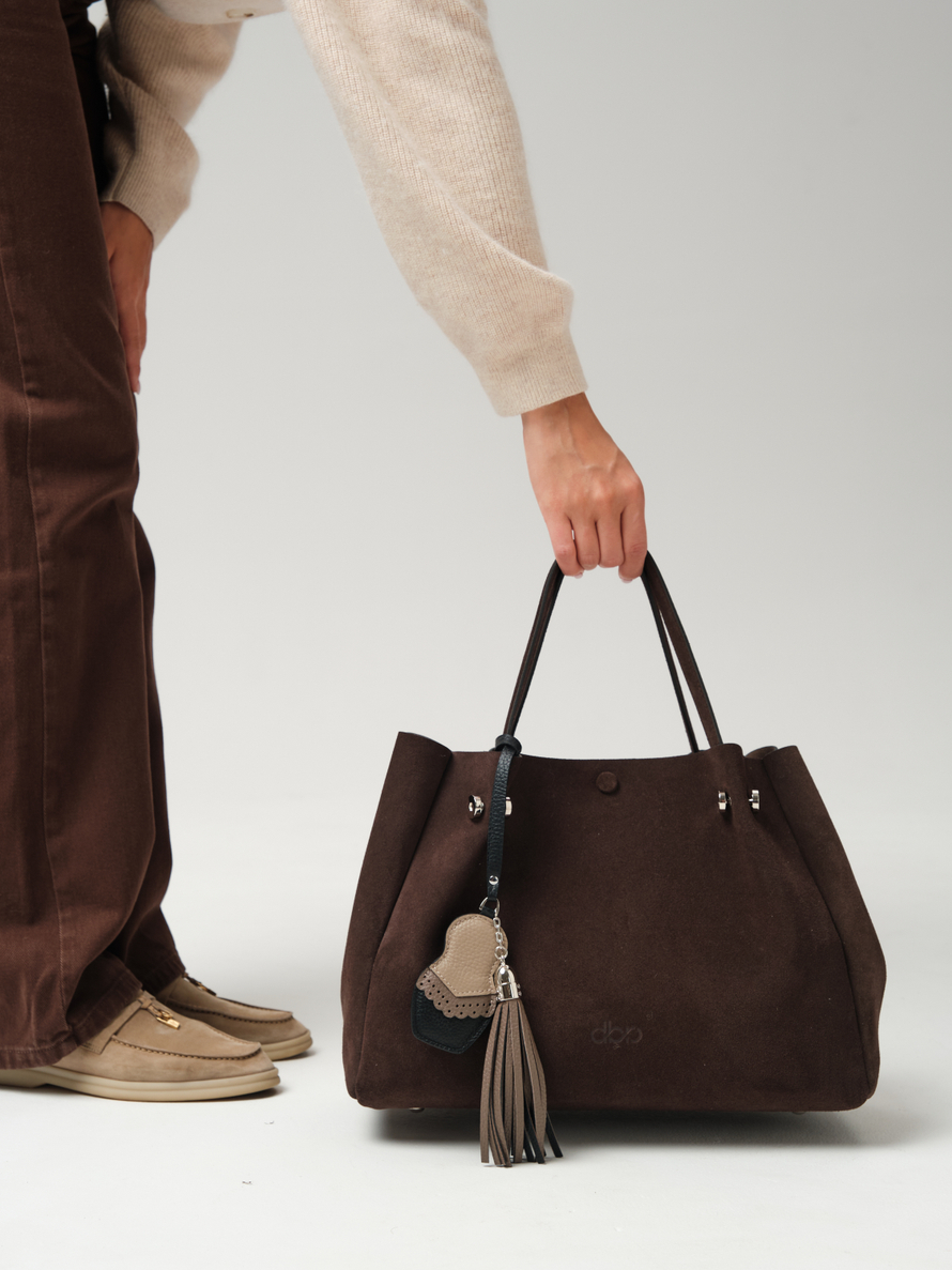 Замшевая сумка с матрешкой Vasilisa DBR 31210 коричневый шоколад