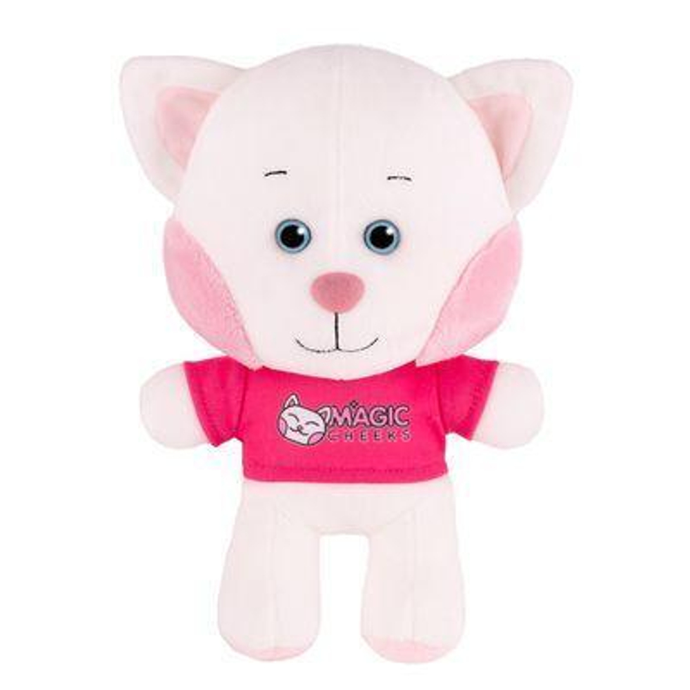 Котёнок с розовыми щёчками в футболке, 25см (Maxitoys)