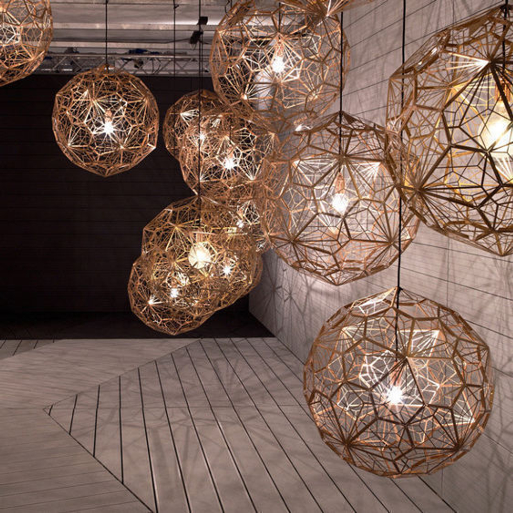 Подвесной дизайнерский светильник  Etch Web by Tom Dixon (бронзовый)