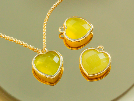 Подвеска "Сердце" 15мм, из тонированного кварца