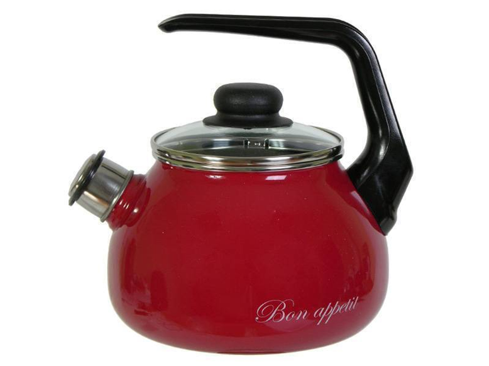 Чайник 2л со свистком "Bon Appetit" (вишневый)