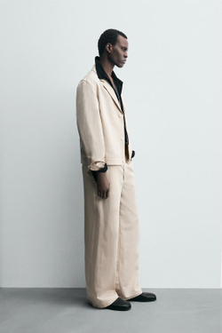 ZARA БРЮКИ RELAXED FIT, БЕЖЕВЫЙ