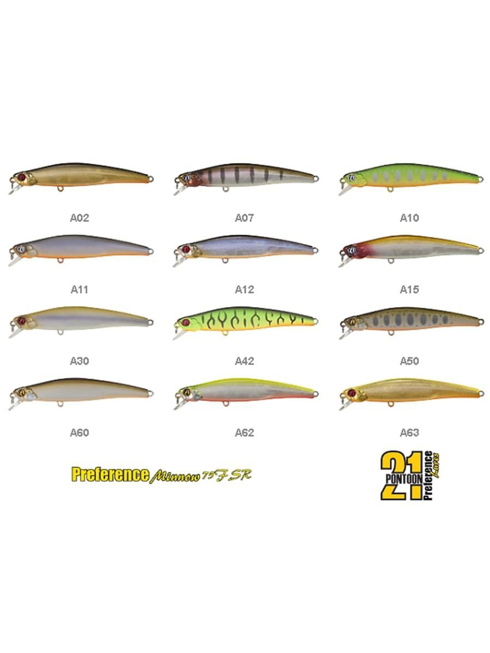 Воблер PREFERENCE MINNOW 75SP-SR A15 75 мм 5.4 гр 0.4-0.6м.