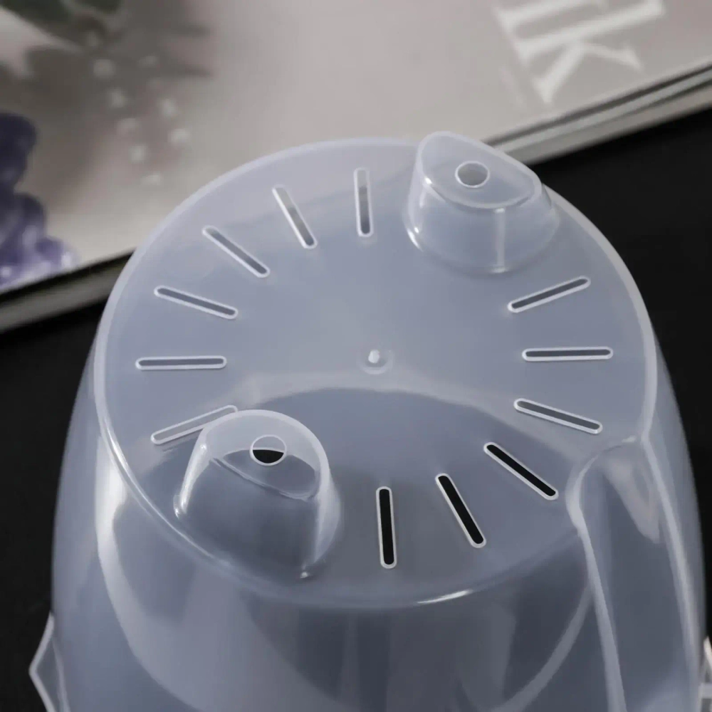 Кашпо для цветов пластиковое 1,9л d-16см «Флюте» со вставкой прозрачное