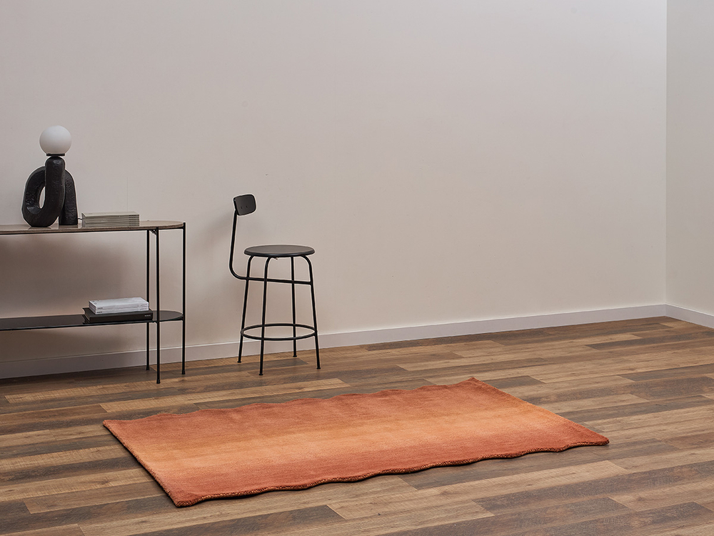 Ковер из шерсти over horizon терракотового цвета из коллекции trendy ruffles, 120х180 см