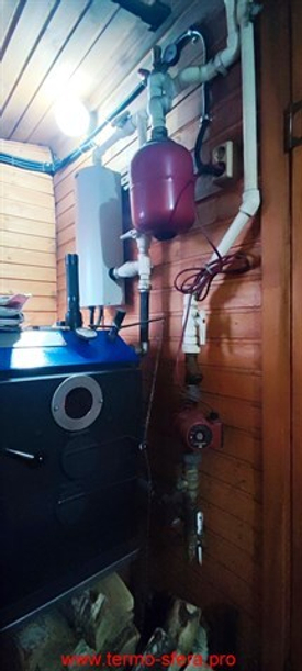Двухтрубная система отопления от дровяного и электрического котла
