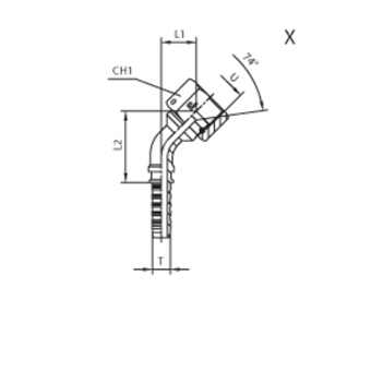 Фитинг DN 50 JIC (Г) 2.1/2 (45) (штифтованная гайка)