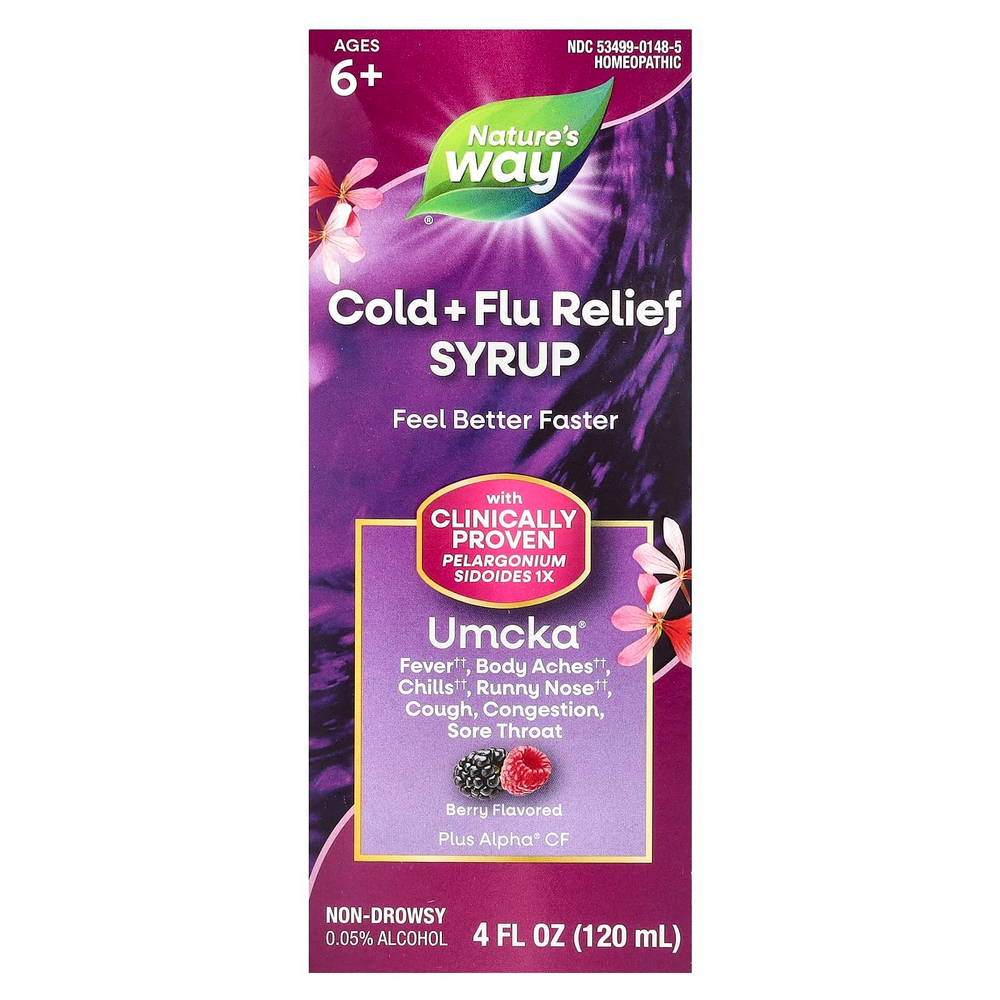 Nature's Way, Umcka®, средство от простуды и гриппа, для детей 6+, ягоды, 120 мл (4 жидк. унц.)