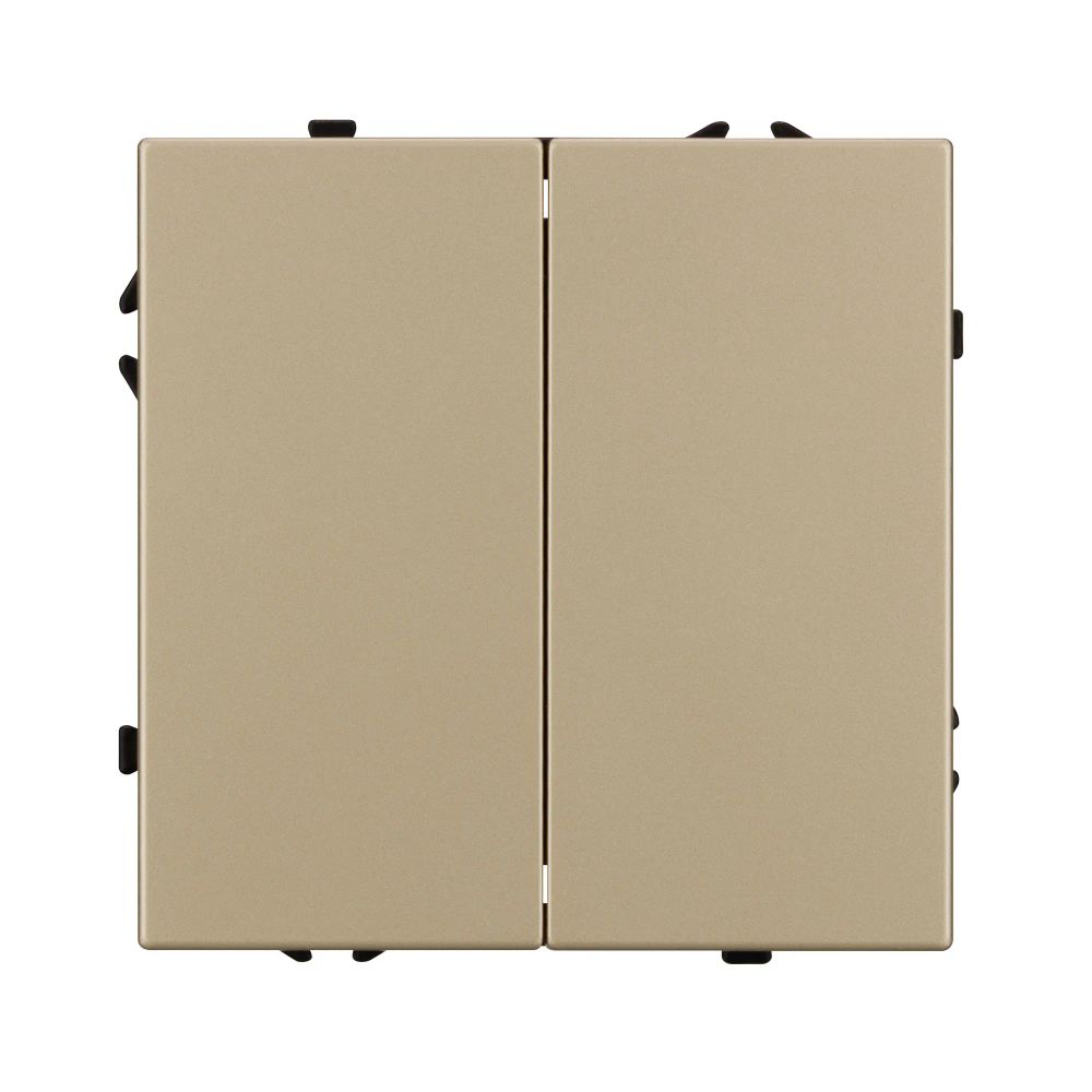Механизм выключателя двухклавишный проходной SWT-NOBE-MKP2-SFPL-GD (230V, 10A) (Arlight, Золотой песок) 054256