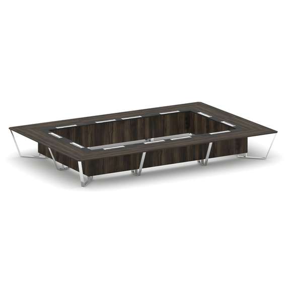 Steel Meet Стол переговорный прямоугольный MMK-PR.B.SP-26K2 Дуб Мали/Графит Глянец/Нержавеющая Сталь