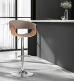Барный стул VIMTA (mod.4021S) металл/дерево/ткань, 60х51х91,5-112,5 см, выс. сид. 61,5-82,5 см, бежевый/натур./хром, Aimcasa 5