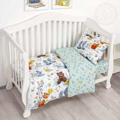 Детское постельное белье в кроватку бязь Колобок 130 АРТПОСТЕЛЬка