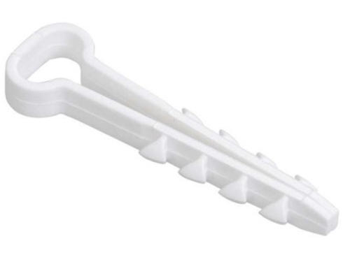 Дюбель-хомут  5х10мм нейлон белый, прямоугольный (100шт/уп)