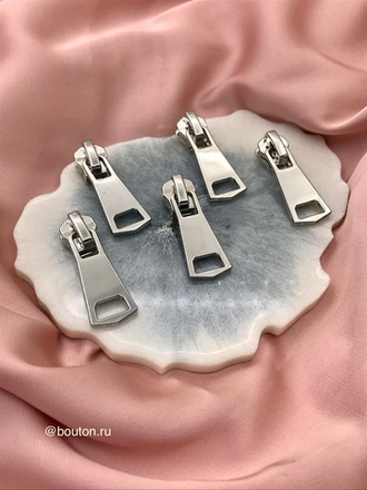 Собачка / бегунок для молнии серебро с крупным брелоком Т5