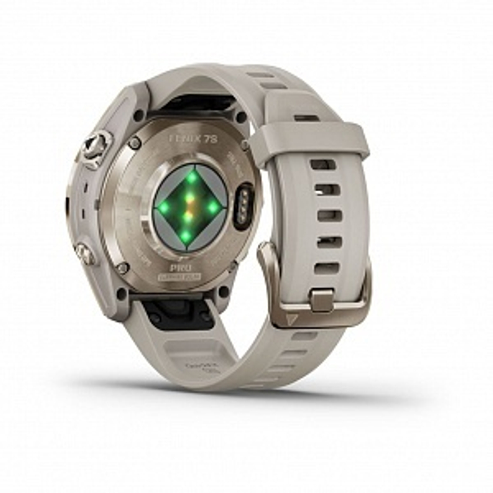 Смарт часы Fenix 7S Pro Sapphire Solar золотистый корпус со светло-песочным ремешком