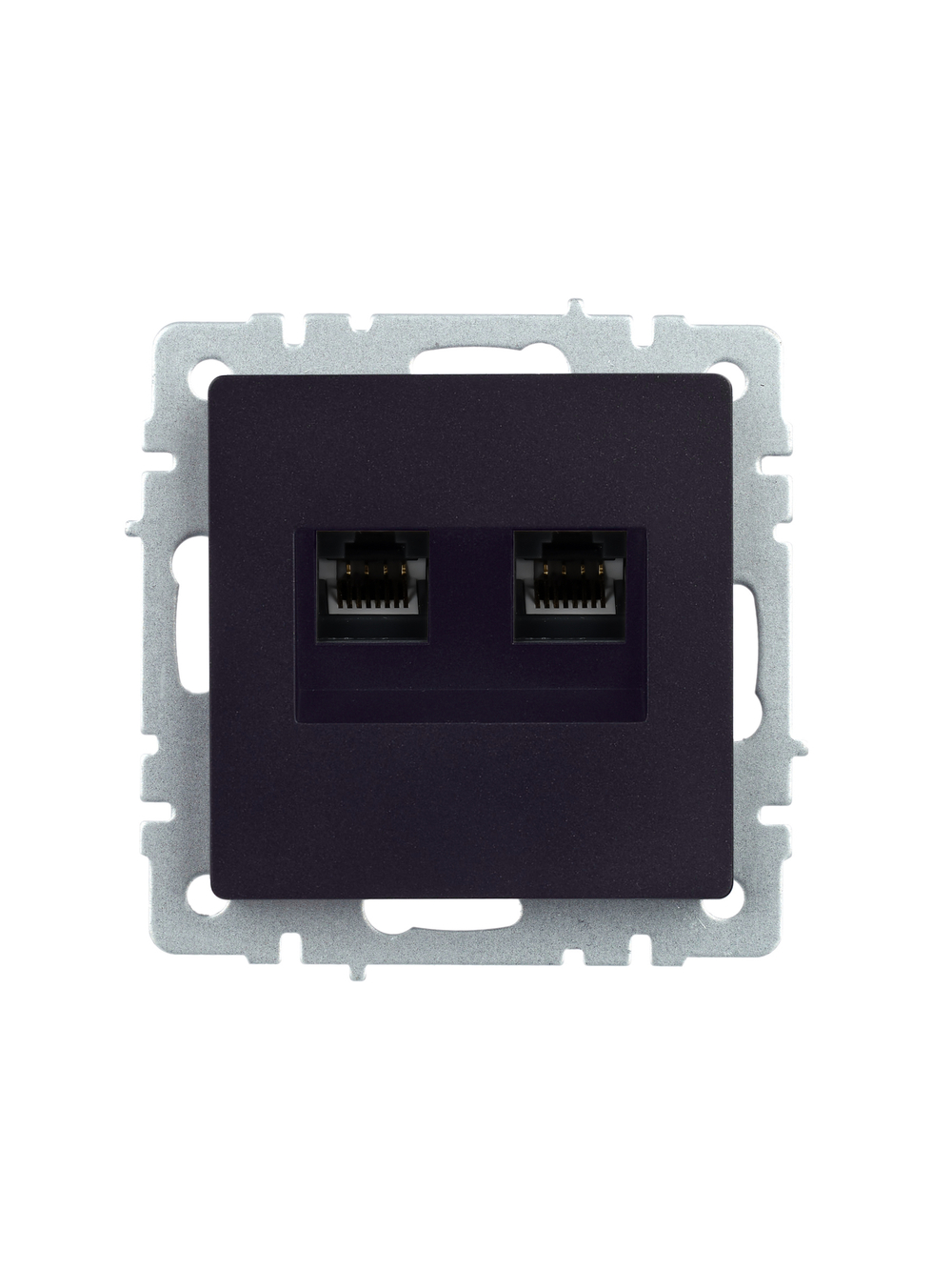 BRITE Розетка компьютерная двойная RJ45 кат.5E РК10-2-БрЧ черный IEK