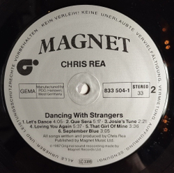 Винтажная виниловая пластинка LP Chris Rea Dancing With Strangers (Germany 1987)