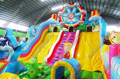 Коммерческий надувной батут "Парк развлечений", размер 13*7*6 м