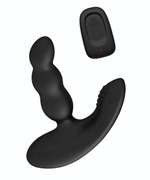 Черный силиконовый стимулятор простаты Levett Nitoc с пультом ДУ (Цвет: черный)