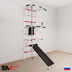 Шведская стенка Sv Sport 596 (Турник стандарт/Брусья/Стойка/Скамья/Канат/Трапеция)