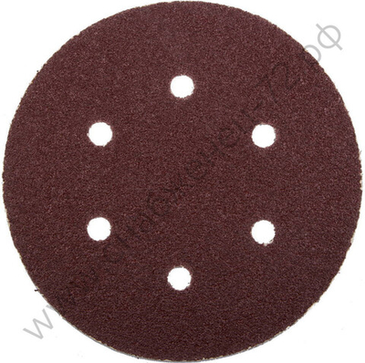 Круг шлифовальный ЗУБР ″Мастер″ универсальный, из абразивной бумаги на велкро основе, 6 отверстий, Р60, 150мм, 5шт