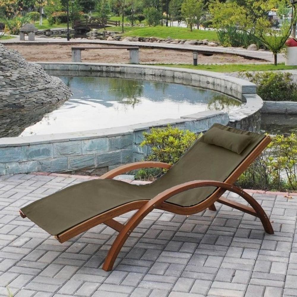 Шезлонг-лежак из сибирской лиственницы Afina AFM-503 Olive