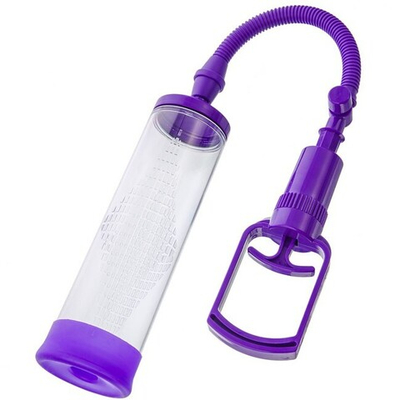 Поршневая вакуумная помпа Sexus Men Erection (22 см, прозрачный с фиолетовым) (Цвет: прозрачно с фиолетовым)