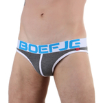 Серые меланжевые трусы-слипы с провокационной надписью сзади (Размер: M) (Цвет: серый)