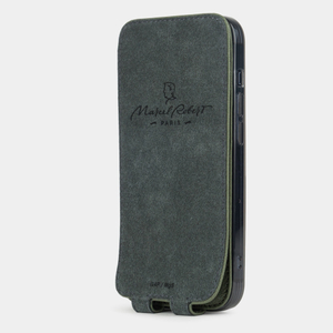 Чехол для iPhone 14 Pro Max из кожи козы, цвета хаки