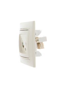 Розетка компьютерная + телефонная 2-м СП Mira RJ45 + RJ11 крем./крем.. LEZARD 701-0303-143