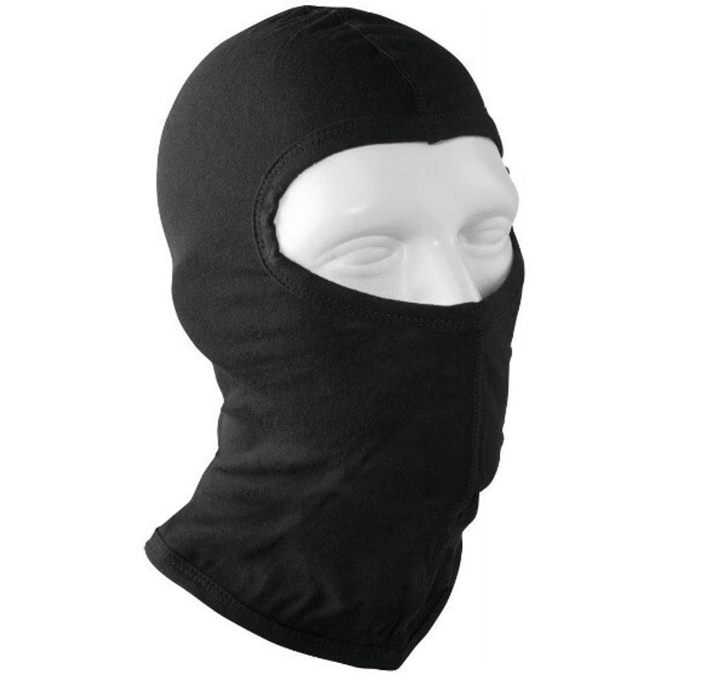 Балаклава черная один прорез х/б