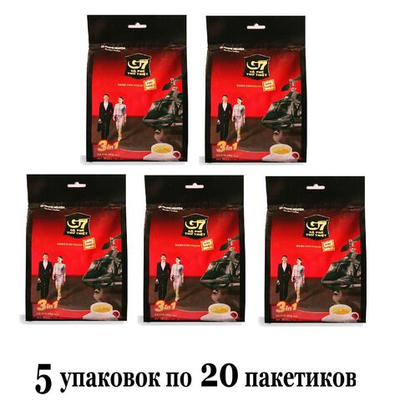 Вьетнамский растворимый кофе G7 3 в 1 Trung Nguyеn, 5*20 (100 пак)
