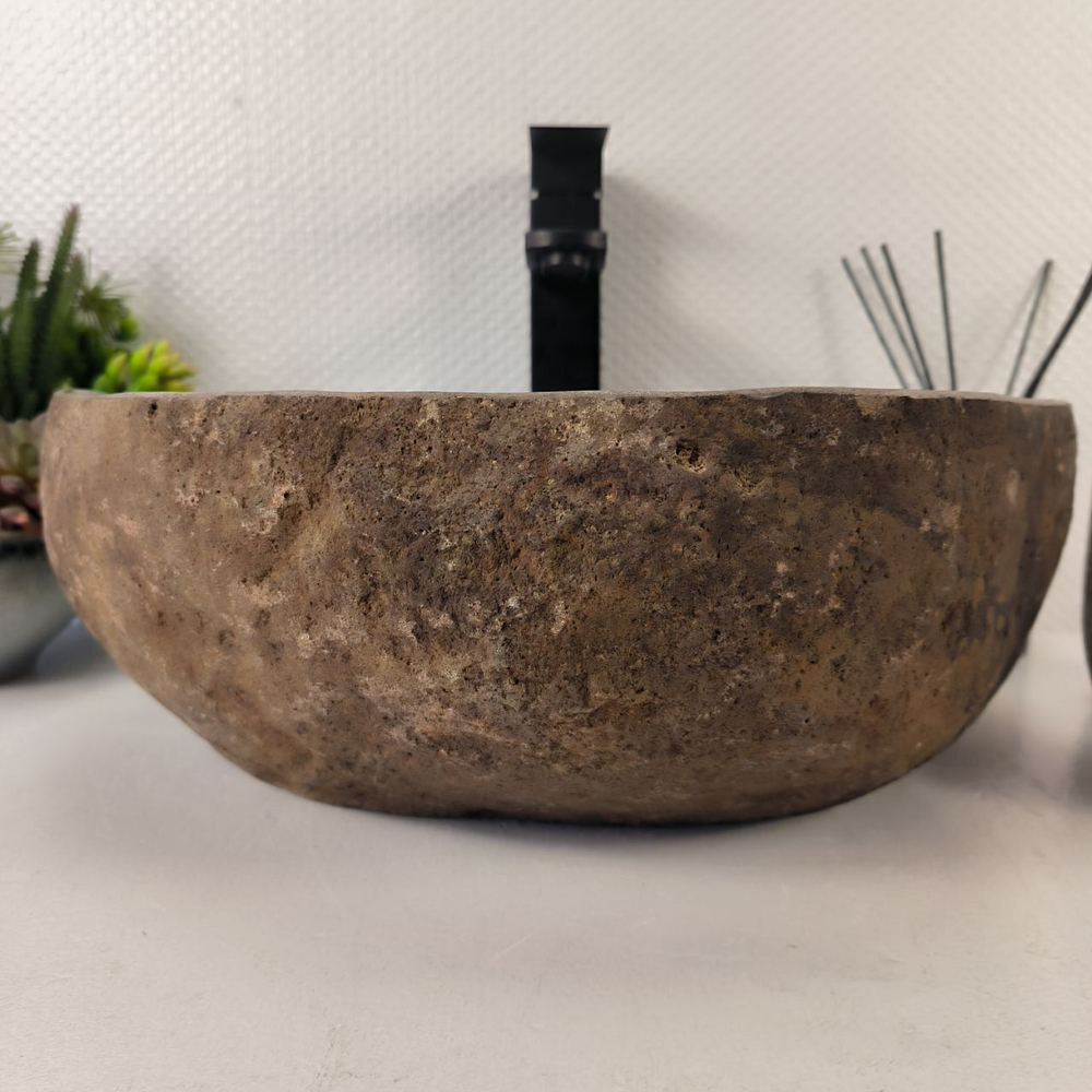 Каменная раковина из речного камня RS-05473 (42*35*16) 0861 из натурального камня